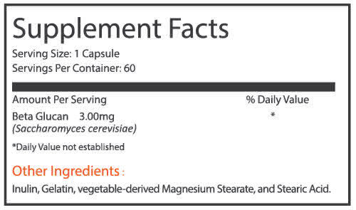 Super Immunity Nutrition Label